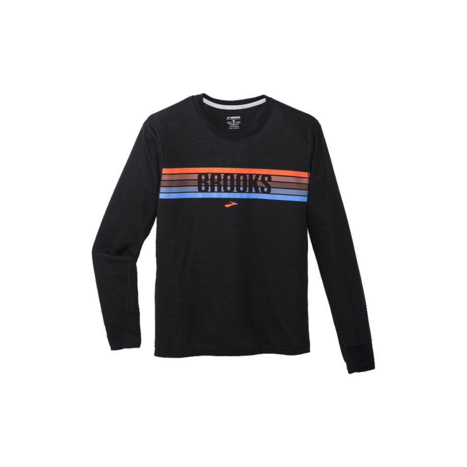 BROOKS Distance Graphic Long Sleeve Black-Relay Stripe