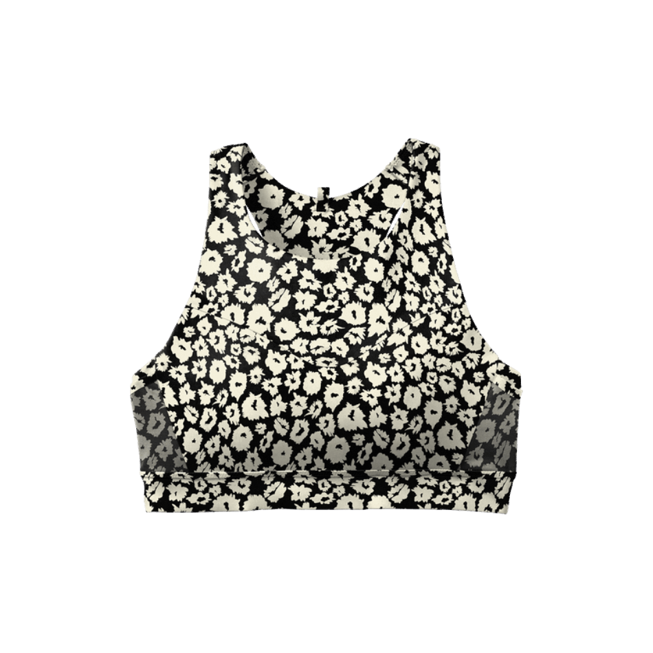 BROOKS Drive 3 Pocket Run Bra Black-Wildflower
