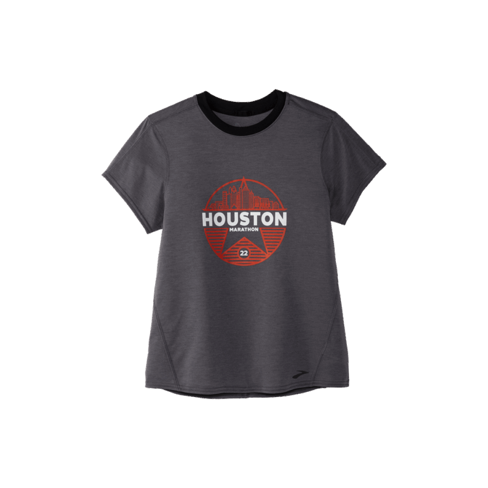 BROOKS Houston22 Distance Graphic SS Shadow Grey-26.2 Star