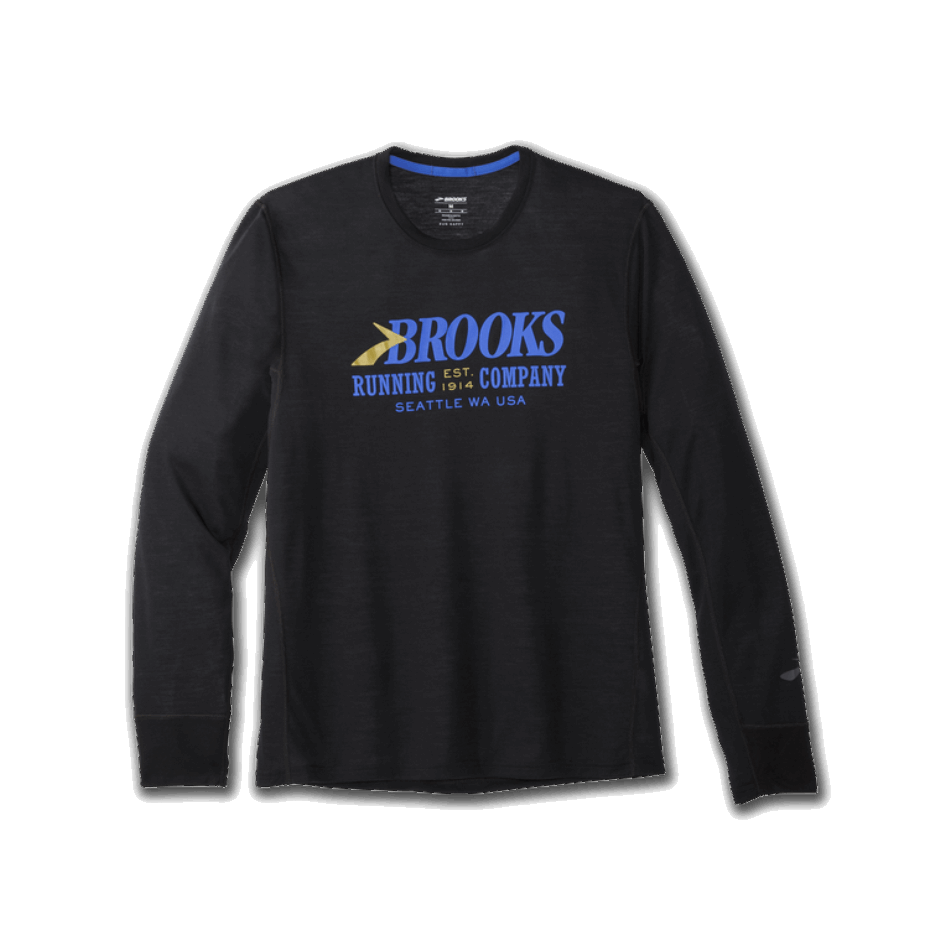 BROOKS Distance Graphic Long Sleeve Black-Heritage