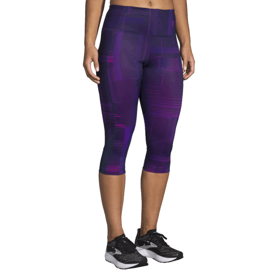 BROOKS Method 1/2 Crop Tight Matrix Navy Print
