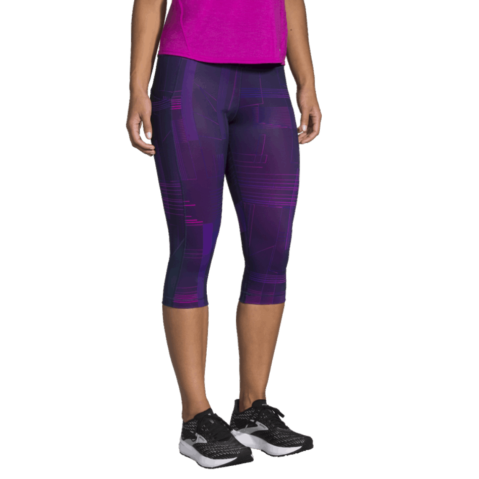 BROOKS Method 1/2 Crop Tight Matrix Navy Print