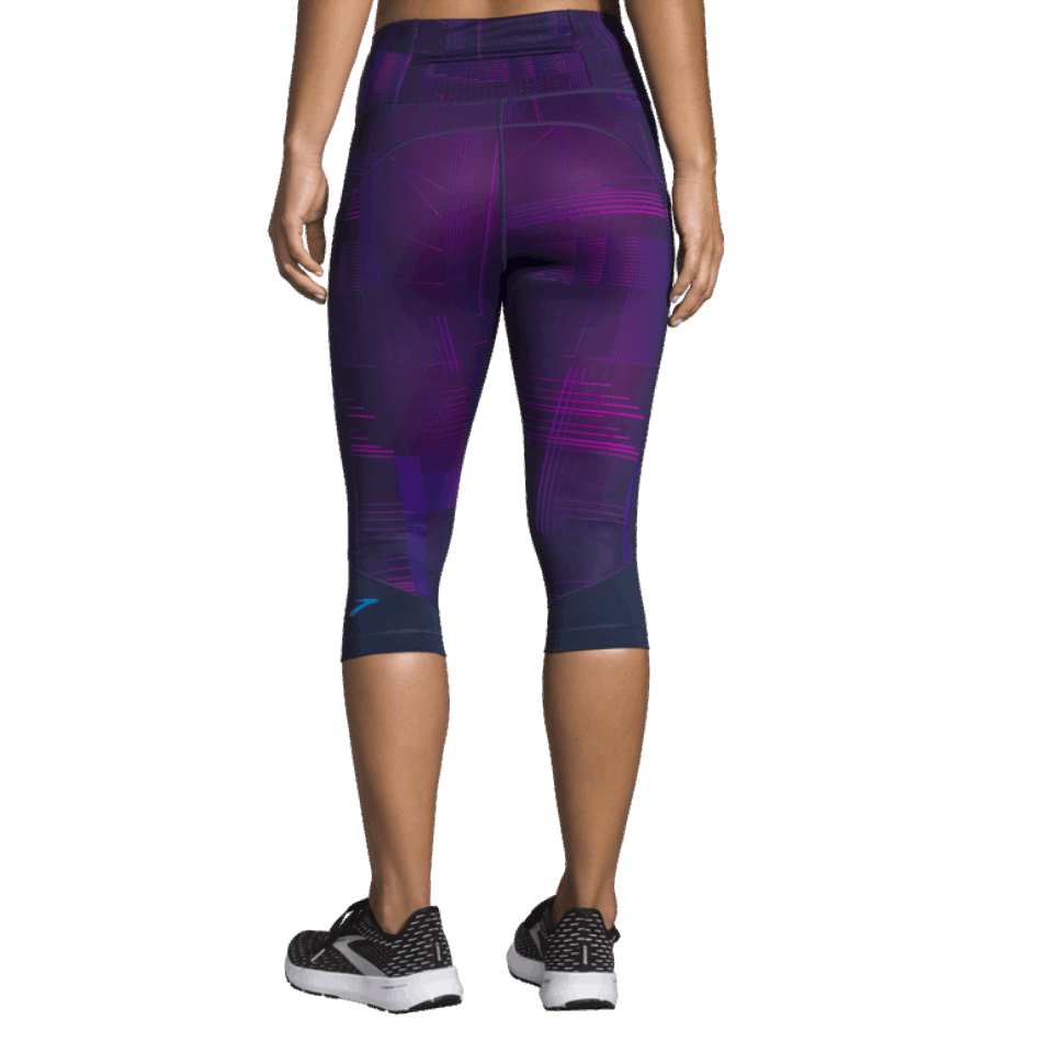 BROOKS Method 1/2 Crop Tight Matrix Navy Print
