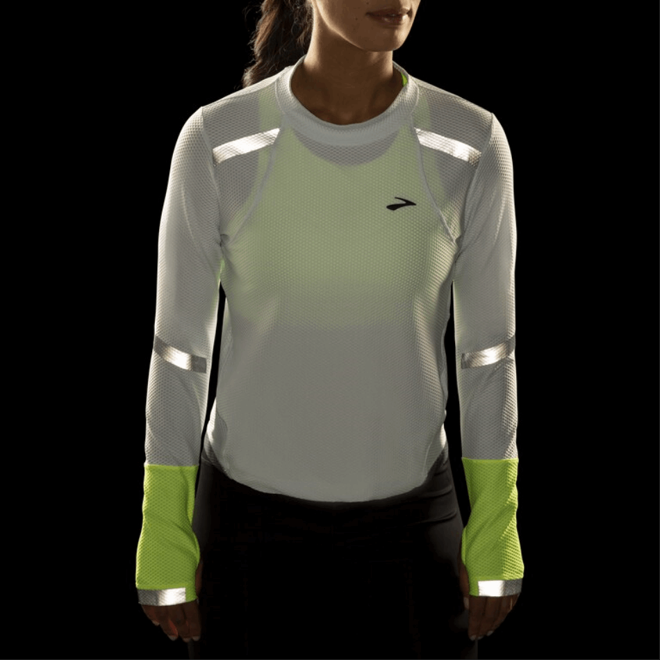 BROOKS Carbonite Long Sleeve Women Icy Grey-Nightlife