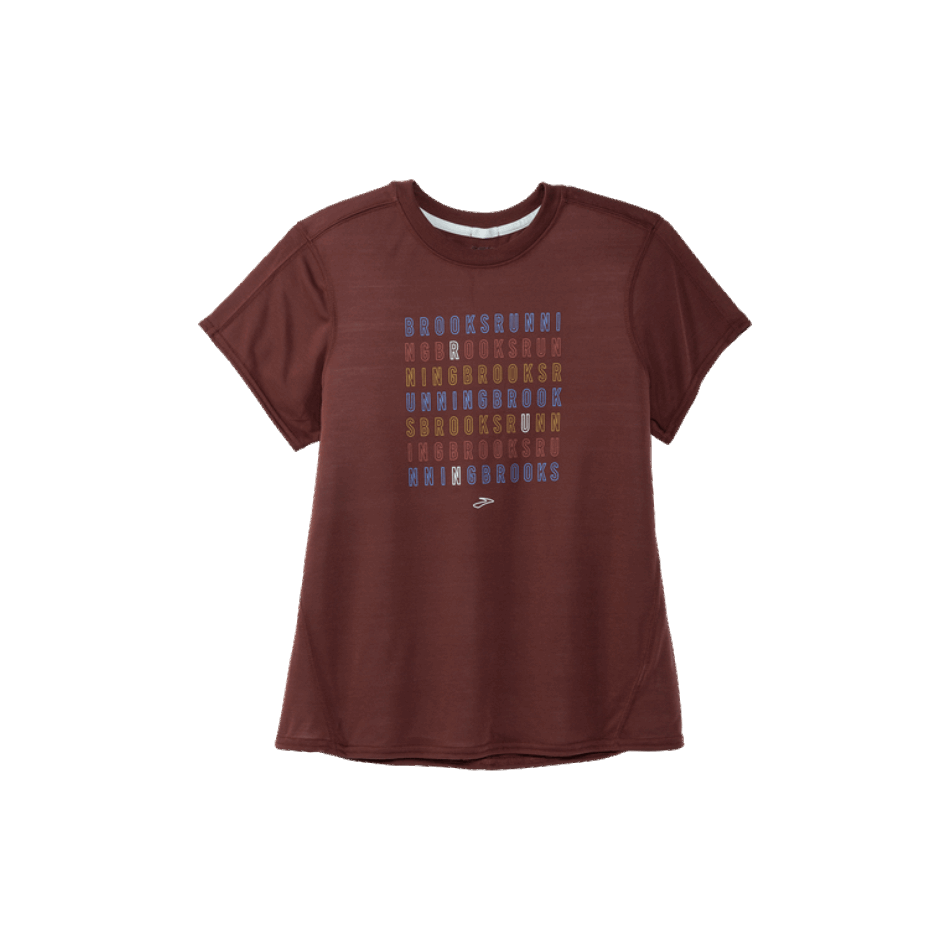 BROOKS Distance Graphic Short Sleeve Run Raisin-Find The Run