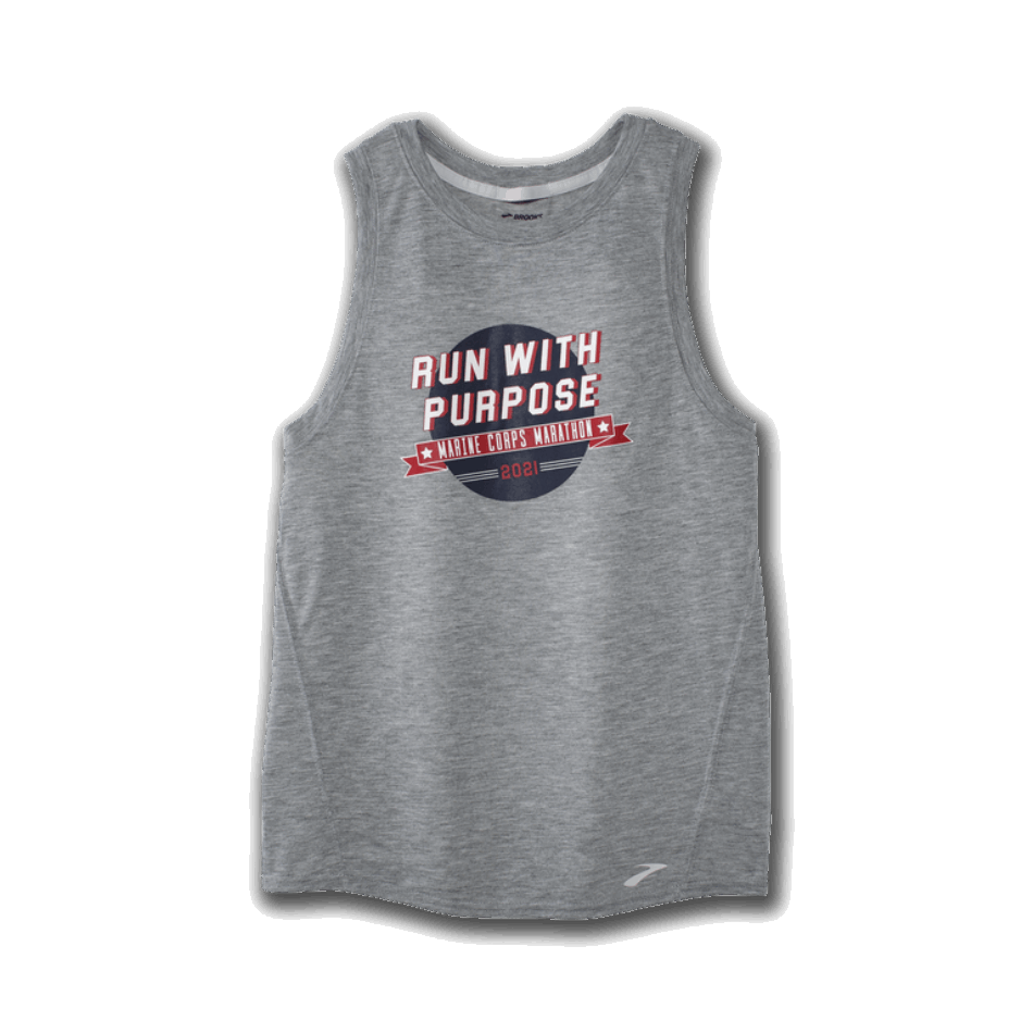 BROOKS Distance Graphic Tank Heather Ash-Purpose Women 