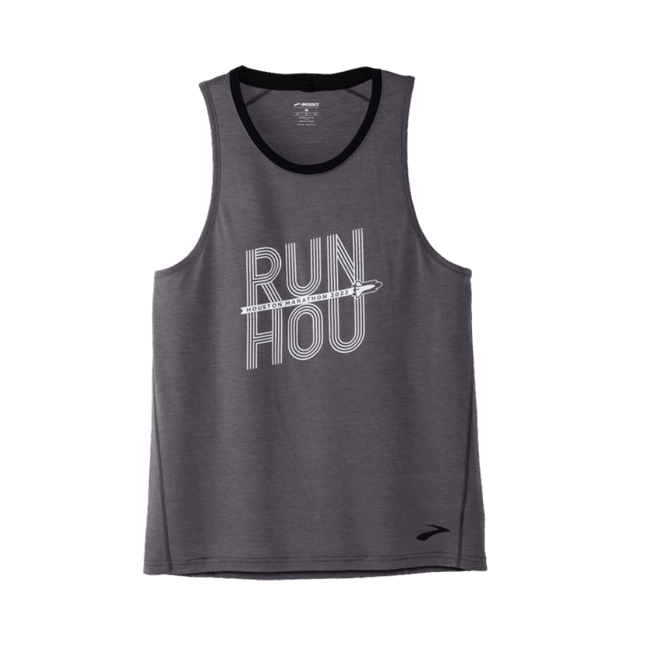 BROOKS Houston22 Distance Grphic Tank Shadow Grey-Run HOU