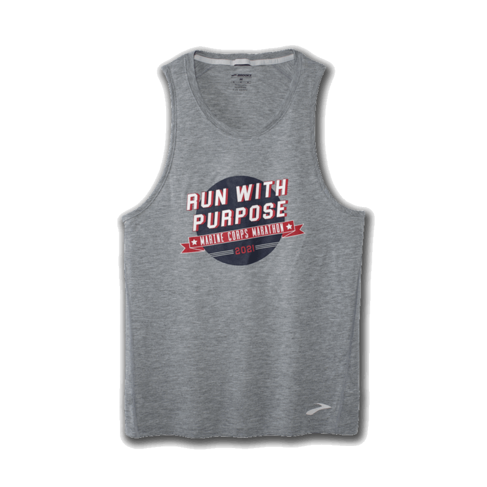 BROOKS Distance Graphic Tank Heather Ash-Purpose