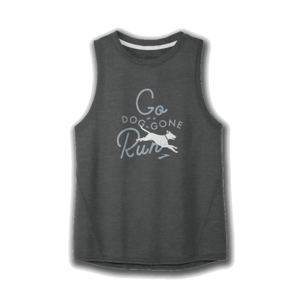BROOKS Distance Graphic Tank Heather Dark Oyster-Dog Gone
