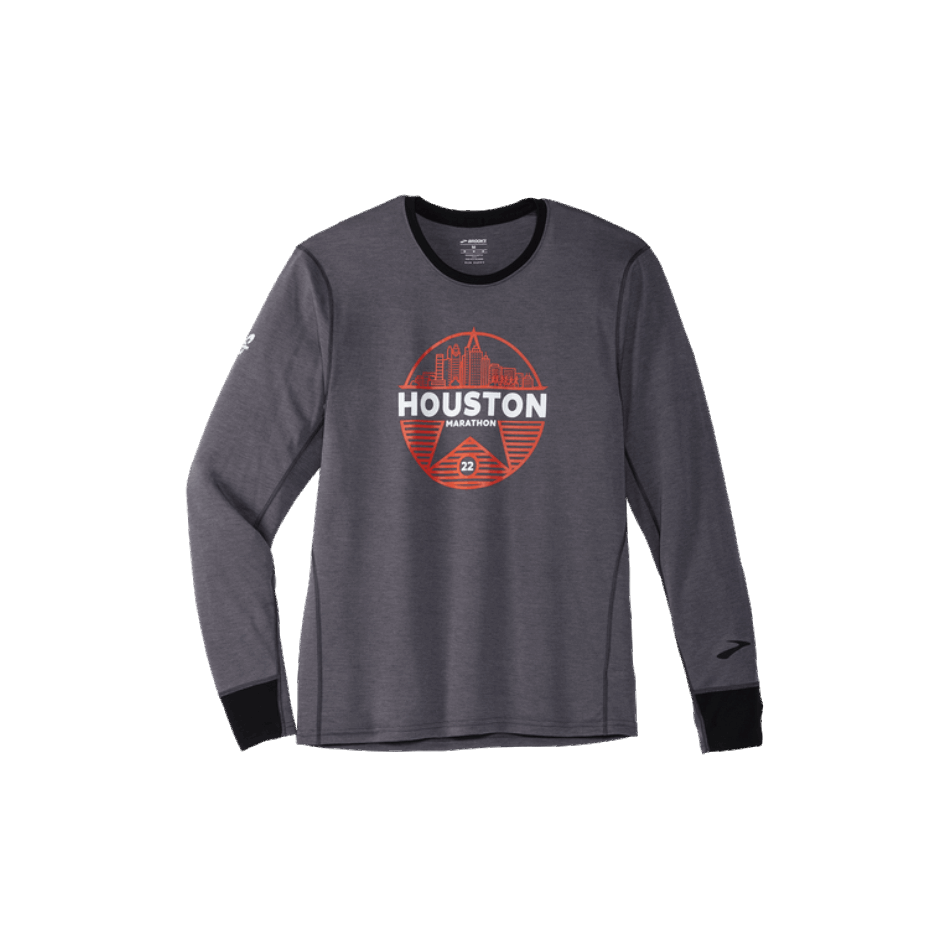 BROOKS Houston22 Distance Graphic LS Shadow Grey-26.2 Star