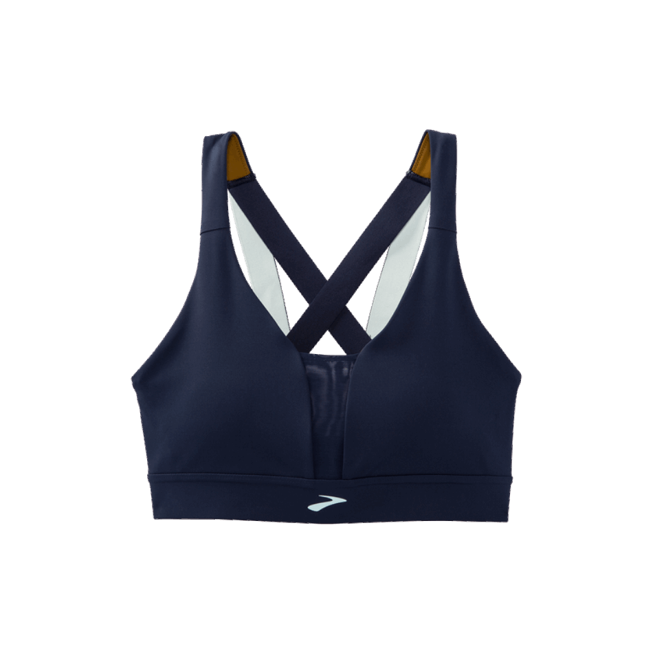 BROOKS Drive Plunge Run Bra Navy-Ice Blue-Burnt Olive